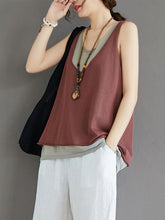 False Two Sleeveless Round Neck Knit Vest